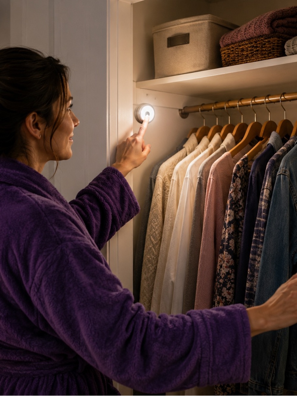 20 Pack LED Puck Lights Stick-On Cabinet Closet Lights Under Shelf